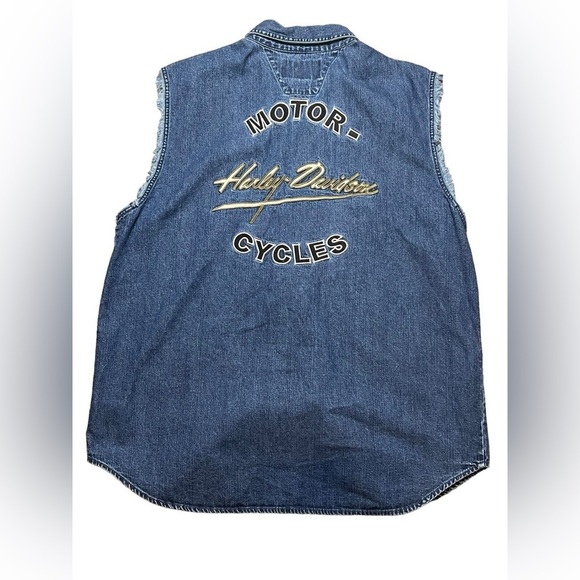Harley-Davidson Blue Denim Top with Embroidered Logo - Picture 1 of 6